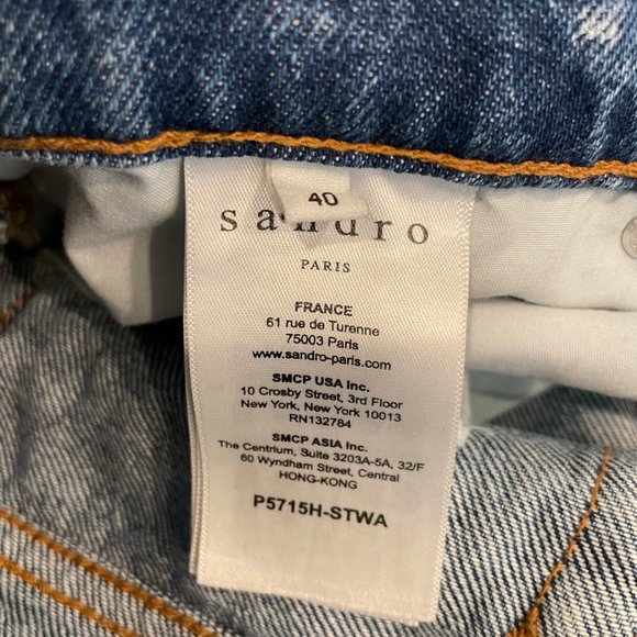 Sandro Light-Washed Jewel Embroidered Jeans - Picture 3 of 4